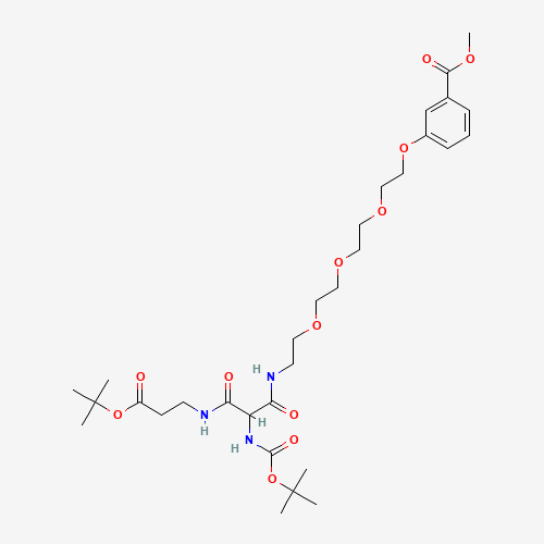 tert-Butyl 14-(N-Boc-amino)-1-[3-(methoxycarbonyl)phenoxy]-13,15-dioxo-3,6,9-trioxa-12,16-diazanonadecan-19-oate (CAS: 1076199-61-5) - Related Chemical Product
