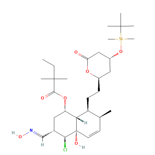 4-tert-Butyldimethylsilyl-5'-chloro-4a'-hydroxy-6'-(hydroxyimino)methyl Simvastatin (CAS: 123852-22-2) - Related Chemical Product