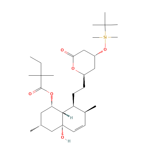 4-tert-Butyldimethylsilyl-4a'-hydroxy Simvastatin (CAS: 125142-16-7) - Chemical Structure and Molecular Formula 