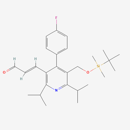 (E)-3-[5-tert-Butyldimethylsilyloxymethyl-2,6-diisopropyl-4-(4-fluorophenyl)-pyrid-3-yl]-prop-2-enal (CAS: 124863-84-9) - Related Chemical Product