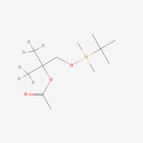 1-[(tert-Butyldimethylsilyl)oxy]-2-methyl-2-acetoxypropanol-d6 (CAS: 1184976-30-4) - Chemical Structure and Molecular Formula 