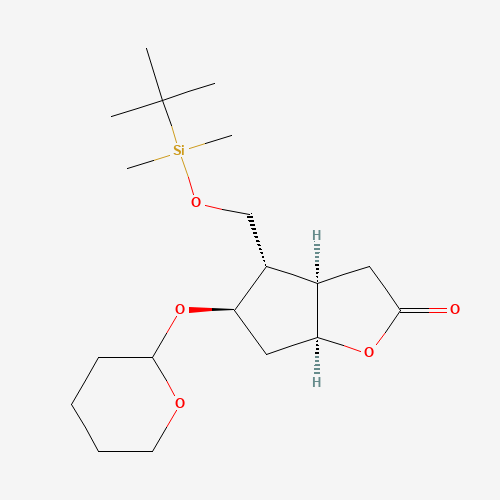 (3aR,4S,5R,6aS)-4-(tert-Butyldimethylsilyloxy)methyl-5-tetrahydropyranyloxy-hexahydro-2H-cyclopenta[b]furan-2-one (CAS: 65025-95-8) - Related Chemical Product