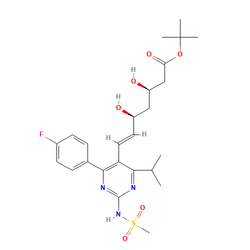 tert-Butyl-7-[4-(4-fluorophenyl)-6-isopropyl-2-mesylaminopyrimidin-5-yl]-(3R,5S)-dihydroxy-(E)-6-heptenoate (CAS: 1283766-30-2) - Related Chemical Product
