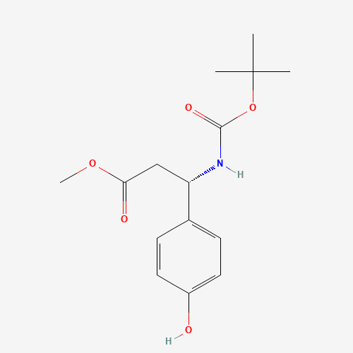 (bS)-b-[(1,1-tert-Butyloxycarbonyl)amino]-4-hydroxy-benzenepropanoic Acid Methyl Ester (CAS: 474295-85-7) - Chemical Structure and Molecular Formula 