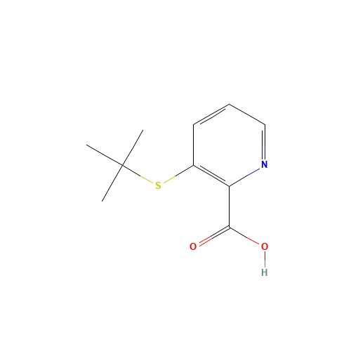 3-tert-Butylthio-2-carboxypyridine (CAS: 178811-41-1) - Chemical Structure and Molecular Formula 