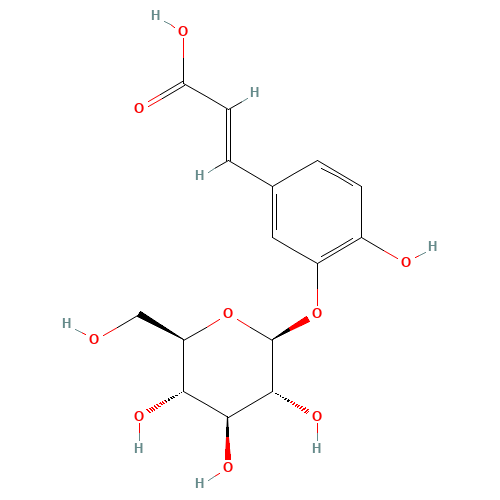 Caffeic Acid 3-b-D-Glucoside (CAS: 24959-81-7) - Chemical Structure and Molecular Formula 