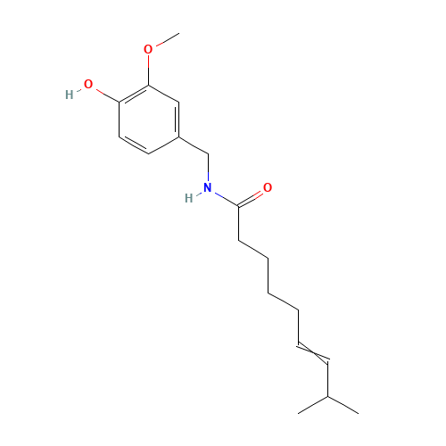 Capsaicin (CAS: 7553-53-9) - Chemical Structure and Molecular Formula 