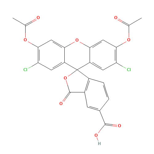 5(6)-Carboxy-2',7'-dichlorofluorescein 3',6'-Diacetate (CAS: 127770-45-0) - Chemical Structure and Molecular Formula 