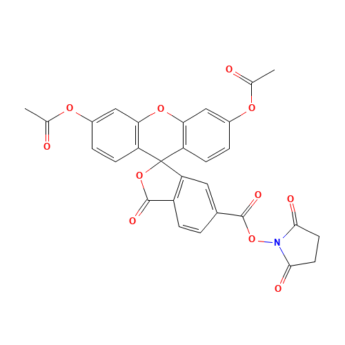 6-Carboxyfluorescein 3',6'-Diacetate N-Succinimidyl Ester (CAS: 150206-15-8) - Chemical Structure and Molecular Formula 