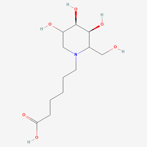 N-5-Carboxypentyl-1-deoxygalactonojirimycin (CAS: 1240479-07-5) - Chemical Structure and Molecular Formula 