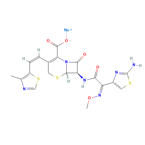 Cefditoren Acid Sodium Salt (CAS: 104146-53-4) - Chemical Structure and Molecular Formula 