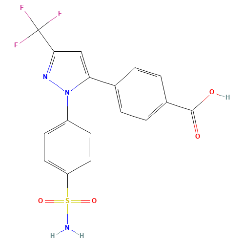 Celecoxib Carboxylic Acid (CAS: 170571-01-4) - Chemical Structure and Molecular Formula 