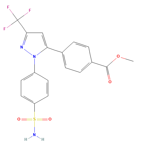 Celecoxib Carboxylic Acid Methyl Ester (CAS: 1189893-75-1) - Chemical Structure and Molecular Formula 