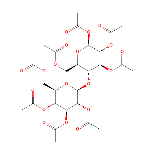D-(+)-Cellobiose Octaacetate (CAS: 3616-19-1) - Chemical Structure and Molecular Formula 
