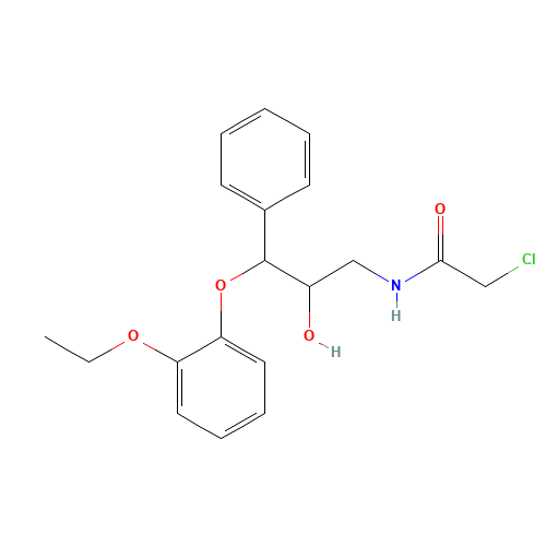 (2RS,3RS)-1-Chloroacetylamino-3-(2-ethoxyphenoxy)-2-hydroxy-3-phenylpropane (CAS: 93852-40-5) - Chemical Structure and Molecular Formula 