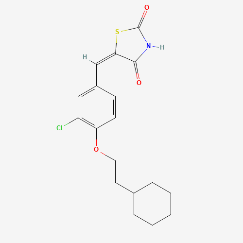 5-[[3-Chloro-4-(2-cyclohexylethoxy)phenyl]methylene]-2,4-thiazolidinedione (CAS: 1239610-72-0) - Chemical Structure and Molecular Formula 
