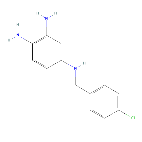 4-(4-Chlorobenzylamino)-1,2-phenylenediamine (CAS: 1076199-81-9) - Chemical Structure and Molecular Formula 