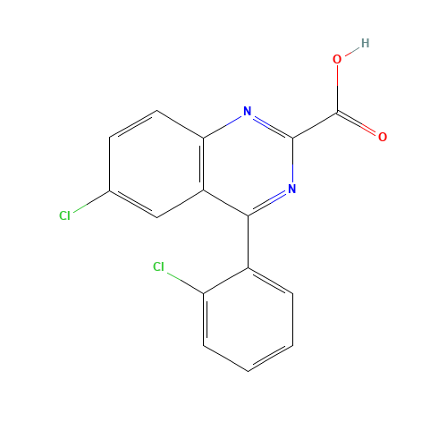 6-Chloro-4-(2-chlorophenyl)-2-quinazolinecarboxylic Acid (CAS: 54643-79-7) - Chemical Structure and Molecular Formula 