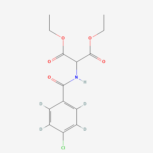 (4-Chlorobenzoylamino)malonic Acid-d4 Diethyl Ester (CAS: 1216553-23-9) - Chemical Structure and Molecular Formula 