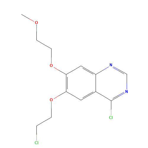 4-Chloro-6-(2-chloroethoxy)-7-(2-methoxyethoxy)quinazoline (CAS: 183322-19-2) - Chemical Structure and Molecular Formula 