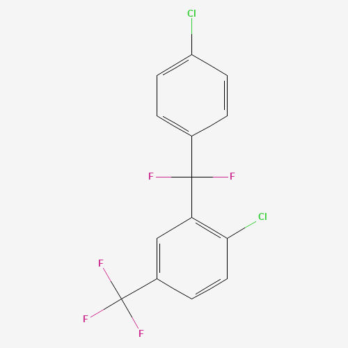 1-Chloro-2-[(4-chlorophenyl)difluoromethyl]-4-(trifluoromethyl)benzene (CAS: 95998-70-2) - Chemical Structure and Molecular Formula 
