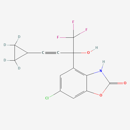 6-Chloro-4-[(2,2,3,3-d4-cyclopropylethynyl)trifluoromethylhydroxymethyl]-3H-benzoxazol-2-one (CAS: 1189694-49-2) - Chemical Structure and Molecular Formula 
