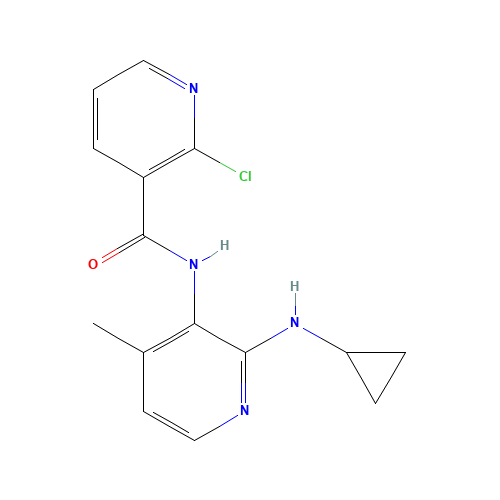 2-Chloro-N-[2-(cyclopropylamino)-4-methyl-3-pyridinyl]-3-pyridinecarboxamide (CAS: 284686-19-7) - Chemical Structure and Molecular Formula 