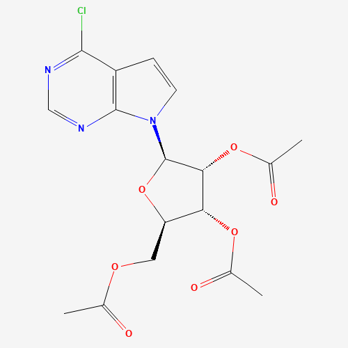 6-Chloro-7-deaza-9-(2',3',5'-tri-O-acetyl-b-D-ribofuranoysyl)purine (CAS: 16754-79-3) - Chemical Structure and Molecular Formula 