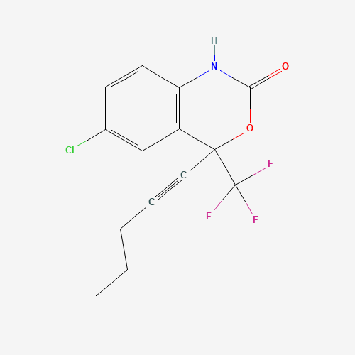 rac 6-Chloro-1,4-dihydro-4-(1-pentynyl)-4-(trifluoromethyl)-2H-3,1-benzoxazin-2-one (CAS: 205755-86-8) - Chemical Structure and Molecular Formula 
