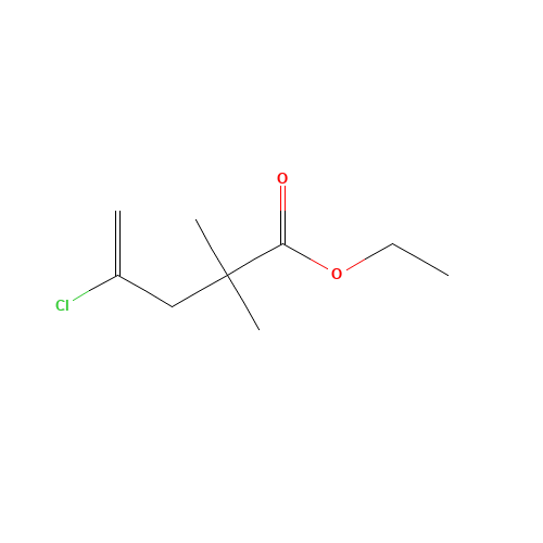 4-Chloro-2,2-dimethyl-4-pentenoic Acid Ethyl Ester (CAS: 118427-36-4) - Chemical Structure and Molecular Formula 
