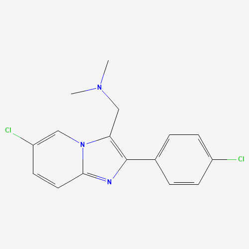 6-Chloro-2-(4-chlorophenyl)-N,N-dimethylimidazo[1,2-a]pyridine-3-methanamine (CAS: 365213-33-8) - Chemical Structure and Molecular Formula 