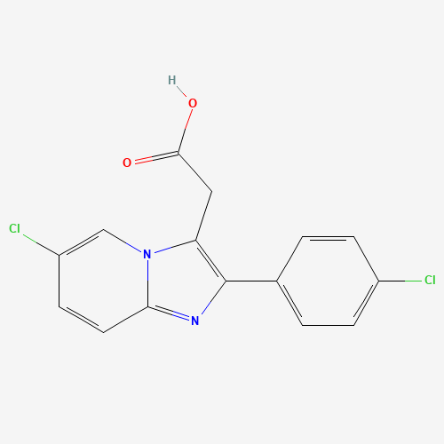 6-Chloro-2-(4-chlorophenyl)imidazo[1,2-a]pyridine-3-acetic Acid (CAS: 82626-74-2) - Chemical Structure and Molecular Formula 