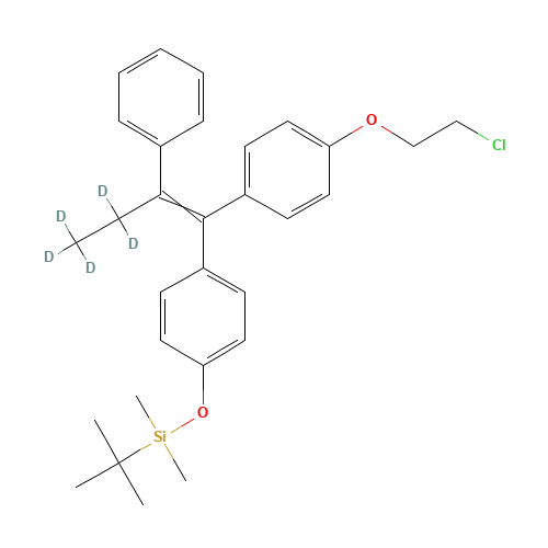 (3,3,4,4,4-d5)-(E/Z)-1-[4-(2-Chloroethoxy)phenyl]-1-[4-(t-butyldimethylsilyloxy)phenyl]-2-phenyl-1-butene (CAS: 1020719-26-9) - Related Chemical Product