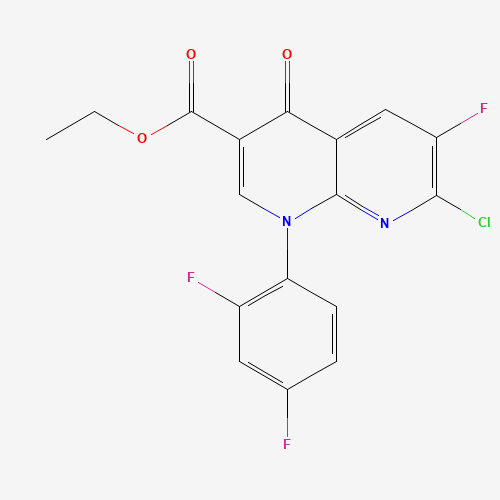 7-Chloro-6-fluoro-1-(2,4-difluorophenyl)-1,4-dihydro-4-oxo-1,8-naphthyridine-3-carboxylic Acid Ethyl Ester (CAS: 100491-29-0) - Related Chemical Product