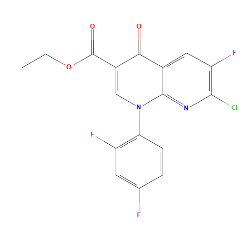 7-Chloro-6-fluoro-1-(2,4-difluorophenyl)-1,4-dihydro-4-oxo-1,8-naphthyridine-3-carboxylic Acid Ethyl Ester (CAS: 100491-29-0) - Related Chemical Product