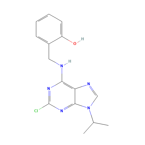 2-Chloro-6-(2-hydroxybenzylamino)-9-isopropylpurine (CAS: 500568-72-9) - Chemical Structure and Molecular Formula 