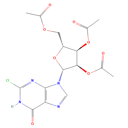 2-Chloroinosine 3',4',6'-Triacetate (CAS: 41623-86-3) - Chemical Structure and Molecular Formula 