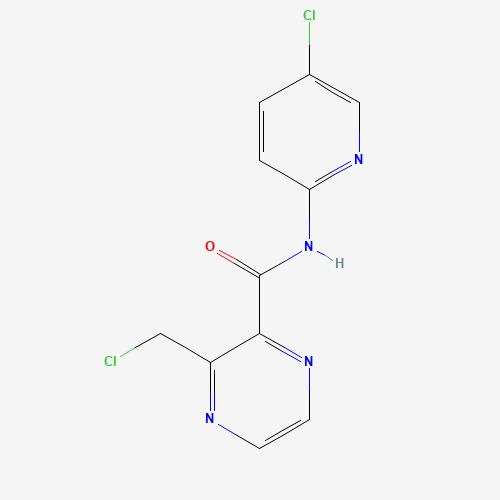 3-(Chloromethyl)-N-(5-chloro-2-pyridinyl)-2-pyrazinecarboxamide (CAS: 1122549-47-6) - Chemical Structure and Molecular Formula 