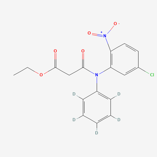 5'-Chloro-2'-nitro-N-phenyl-malonanilic Acid-d5 Ethyl Ester (CAS: 129973-74-6) - Chemical Structure and Molecular Formula 