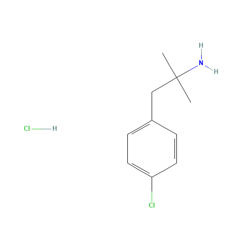 Chlorphentermine Hydrochloride (CAS: 151-06-4) - Chemical Structure and Molecular Formula 