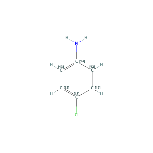 4-Chlorophenylamine-13C6 (CAS: 89059-39-2) - Chemical Structure and Molecular Formula 