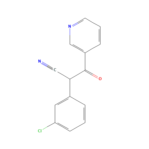 2-(3-Chlorophenyl)-2-cyano-1-(3-pyridinyl)-1-ethanone (CAS: 114444-10-9) - Chemical Structure and Molecular Formula 