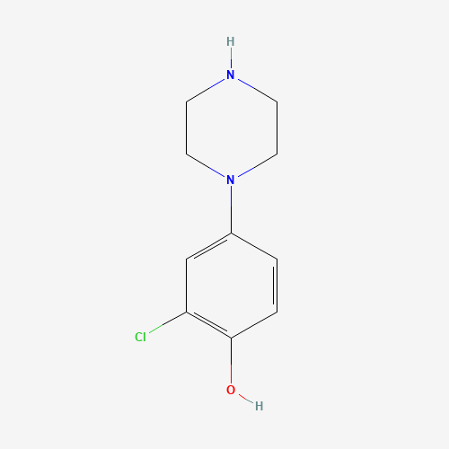 2-Chloro-4-piperazin-1-ylphenol (CAS: 85474-76-6) - Chemical Structure and Molecular Formula 