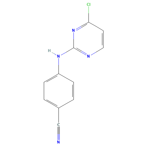 4-[(4-Chloro-2-pyrimidinyl)amino]-benzonitrile (CAS: 244768-32-9) - Chemical Structure and Molecular Formula 