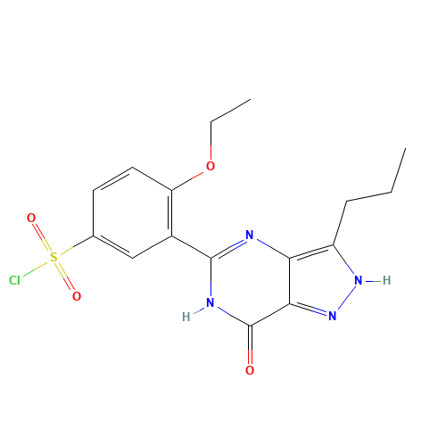 5-(5-Chlorosulfonyl-2-ethoxyphenyl)-3-propyl-1,6-dihydro-7H-pyrazolo[4,3-d]pyrimidin-7-one (CAS: 139756-31-3) - Related Chemical Product