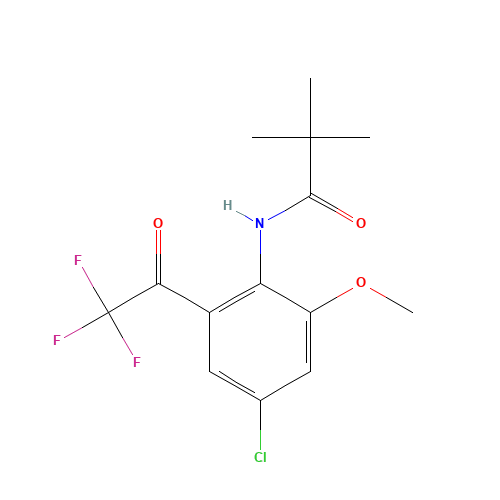 N-(4-Chloro-2-trifluoroacetyl-6-methoxyphenyl)-2,2-dimethylpropanamide (CAS: 1076199-86-4) - Chemical Structure and Molecular Formula 