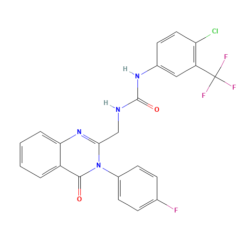 N-[4-Chloro-3-(trifluoromethyl)phenyl]-N'-[[3-(4-fluorophenyl)-3,4-dihydro-4-oxo-2-quinazolinyl]methyl]urea (CAS: 330796-24-2) - Related Chemical Product