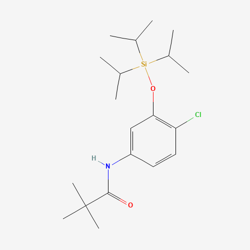 N-[4-Chloro-3-(triisopropylsilyloxy)phenyl]-2,2-dimethylpropanamide (CAS: 342621-20-9) - Chemical Structure and Molecular Formula 