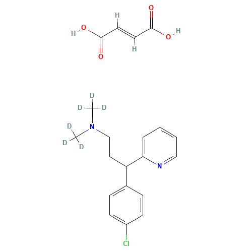 Chlorpheniramine-d6 Maleate Salt (CAS: 1219806-45-7) - Chemical Structure and Molecular Formula 