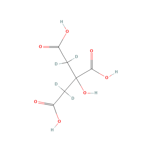 Citric Acid-2,2,4,4-d4 (CAS: 147664-83-3) - Chemical Structure and Molecular Formula 